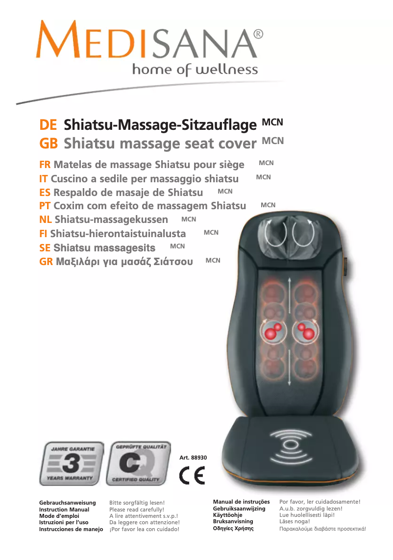 Página 1 del manual Manual de usuario Medisana MCN Shiatsu