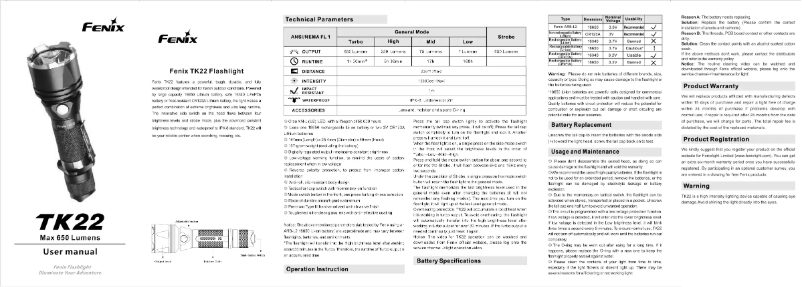 Image de la première page du manuel de l'appareil TK22