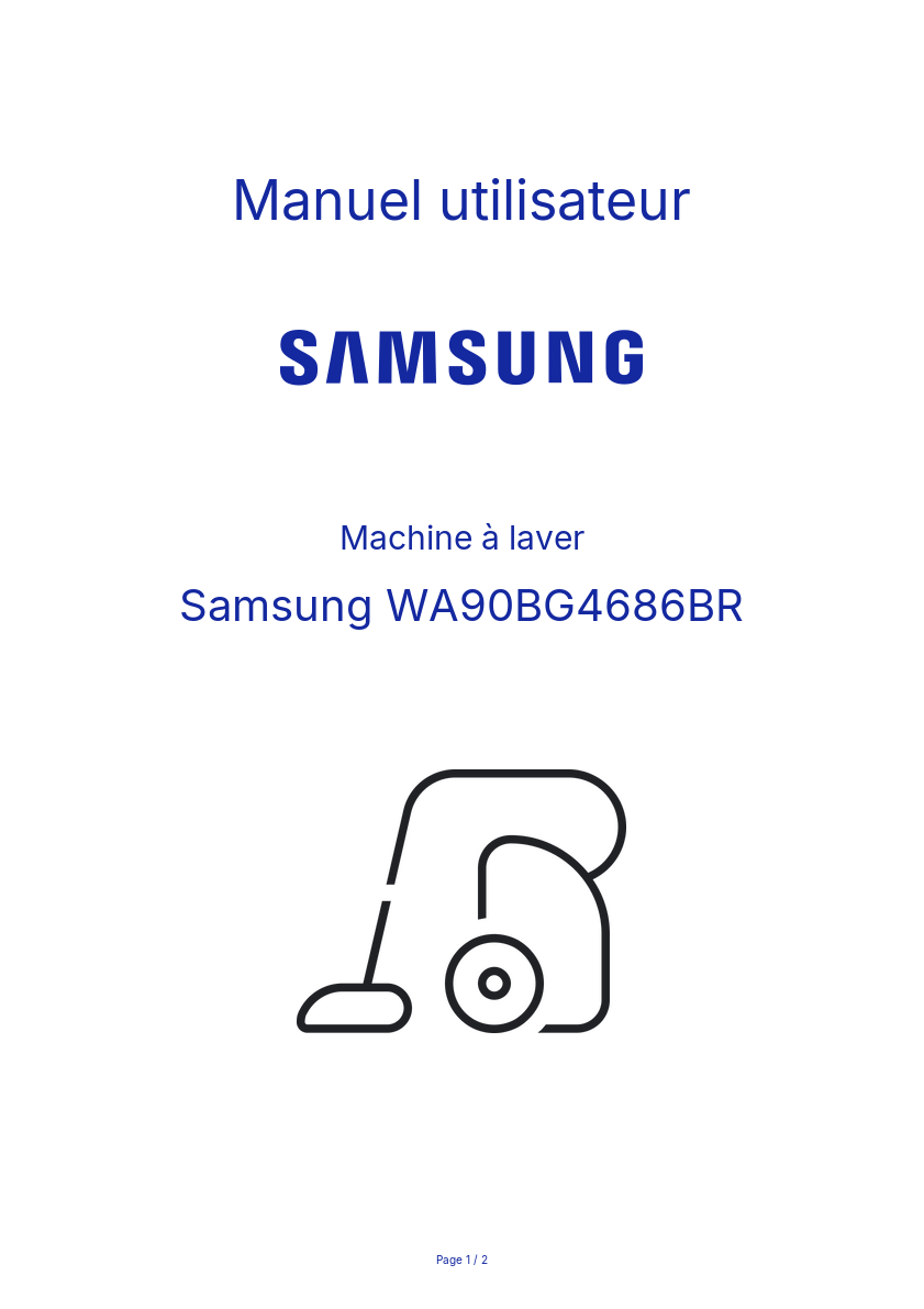Page n°1 - Manuel utilisateur Samsung WA90BG4686BR