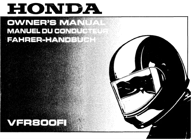 Image de la première page du manuel de l'appareil VFR800FI (1997)
