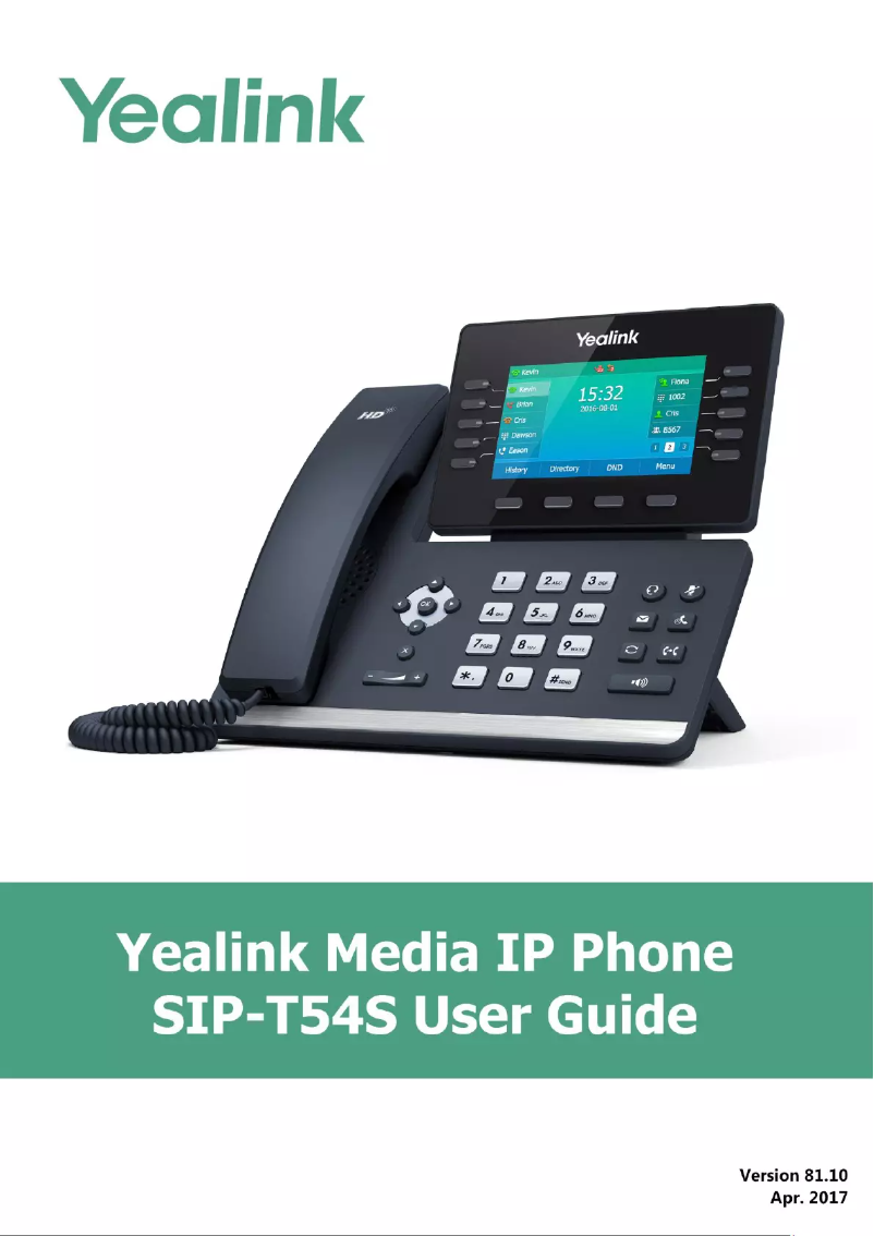 Image de la première page du manuel de l'appareil SIP-T54S