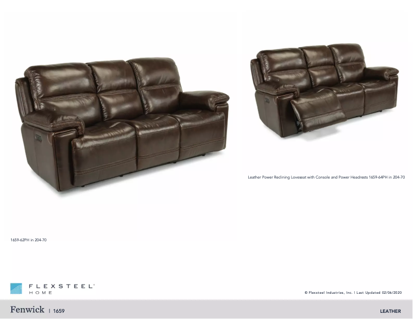 Page 1 de la notice Manuel utilisateur Flexsteel Fenwick 1659-62PH