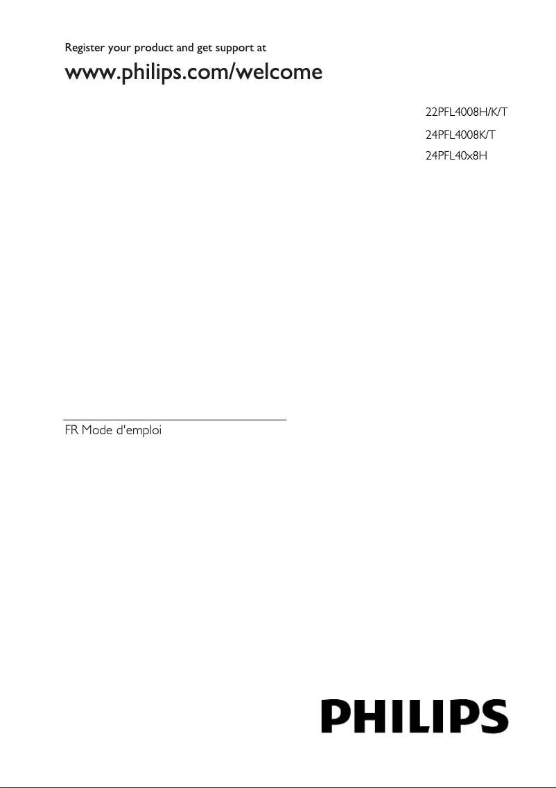 Page 1 de la notice Manuel utilisateur Philips 24PFL4008K