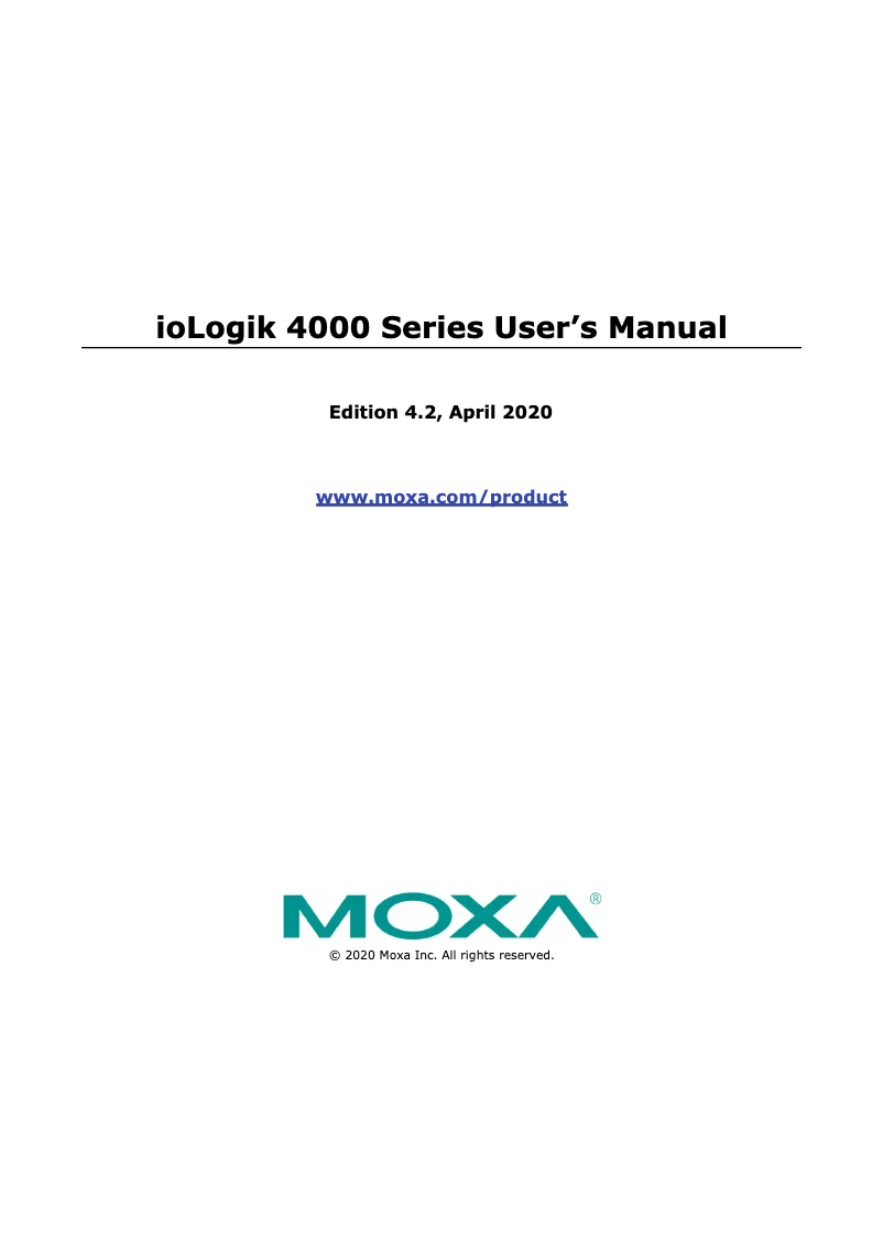 Page n°1 - Manuel utilisateur Moxa NA-4010