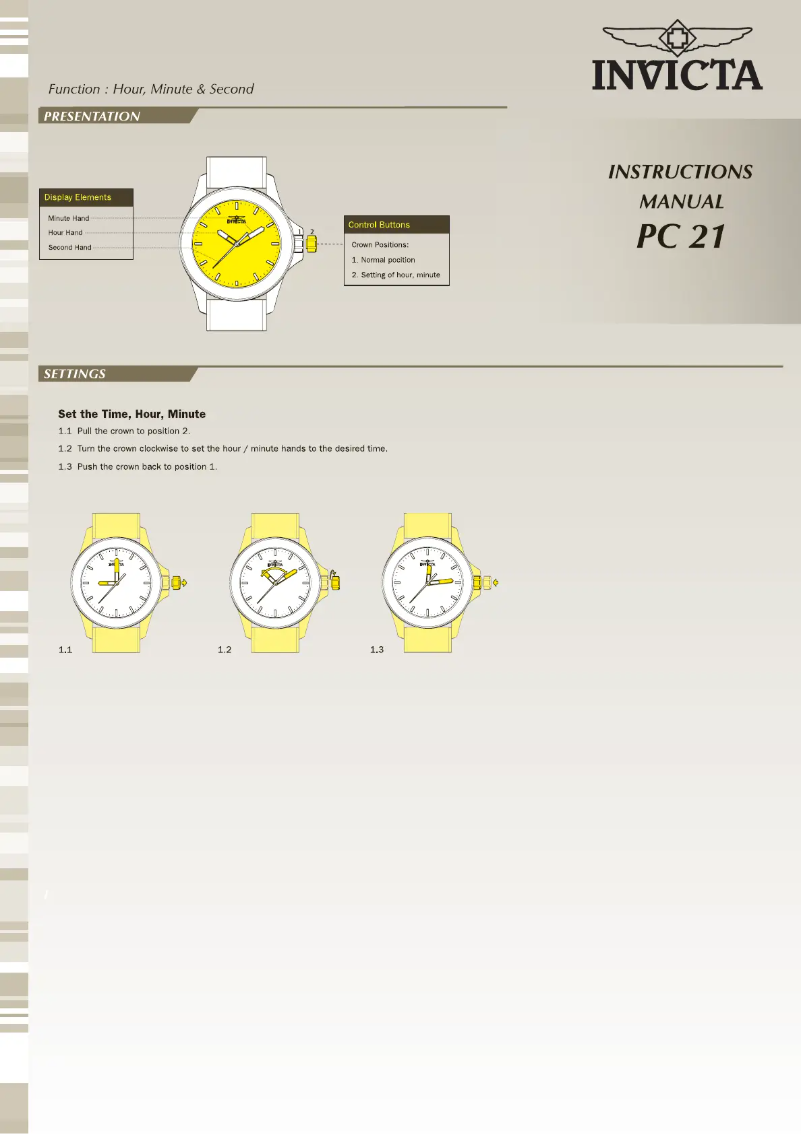 Page n°1 - Manuel utilisateur Invicta Just For Her 29320