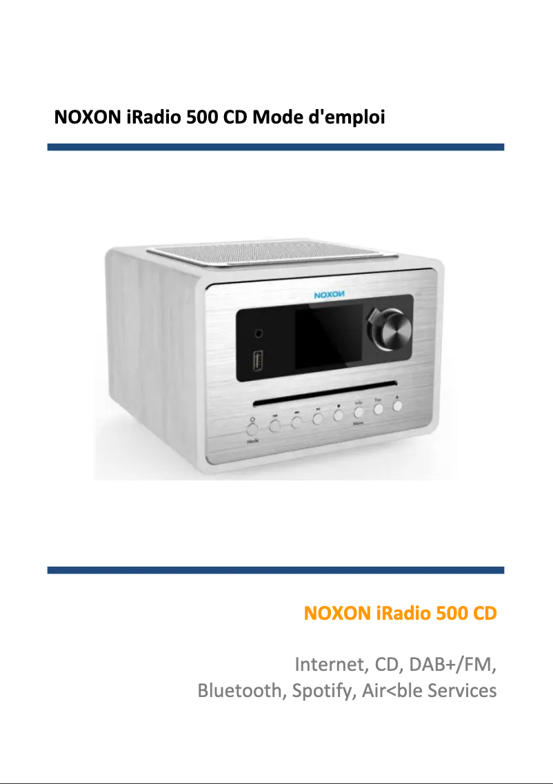 Página 1 del manual Manual de usuario Noxon iRadio 500 CD