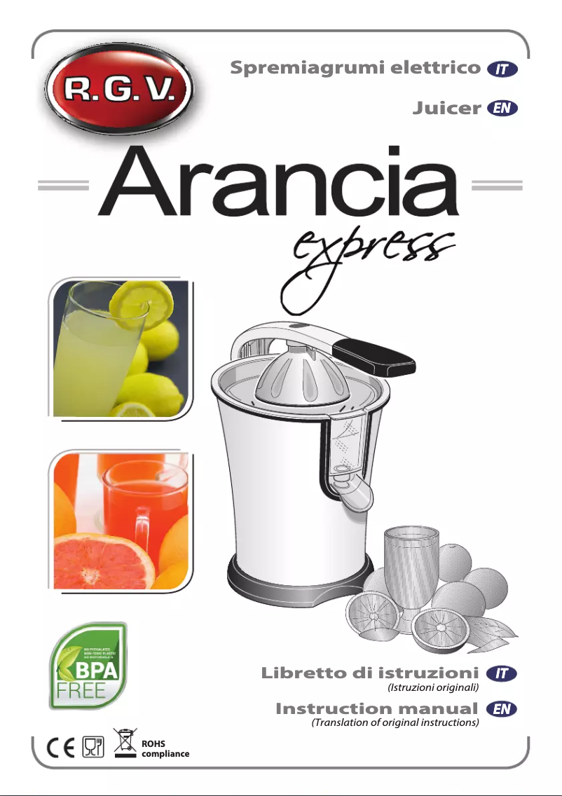 Page 1 de la notice Manuel utilisateur RGV Arancia Express