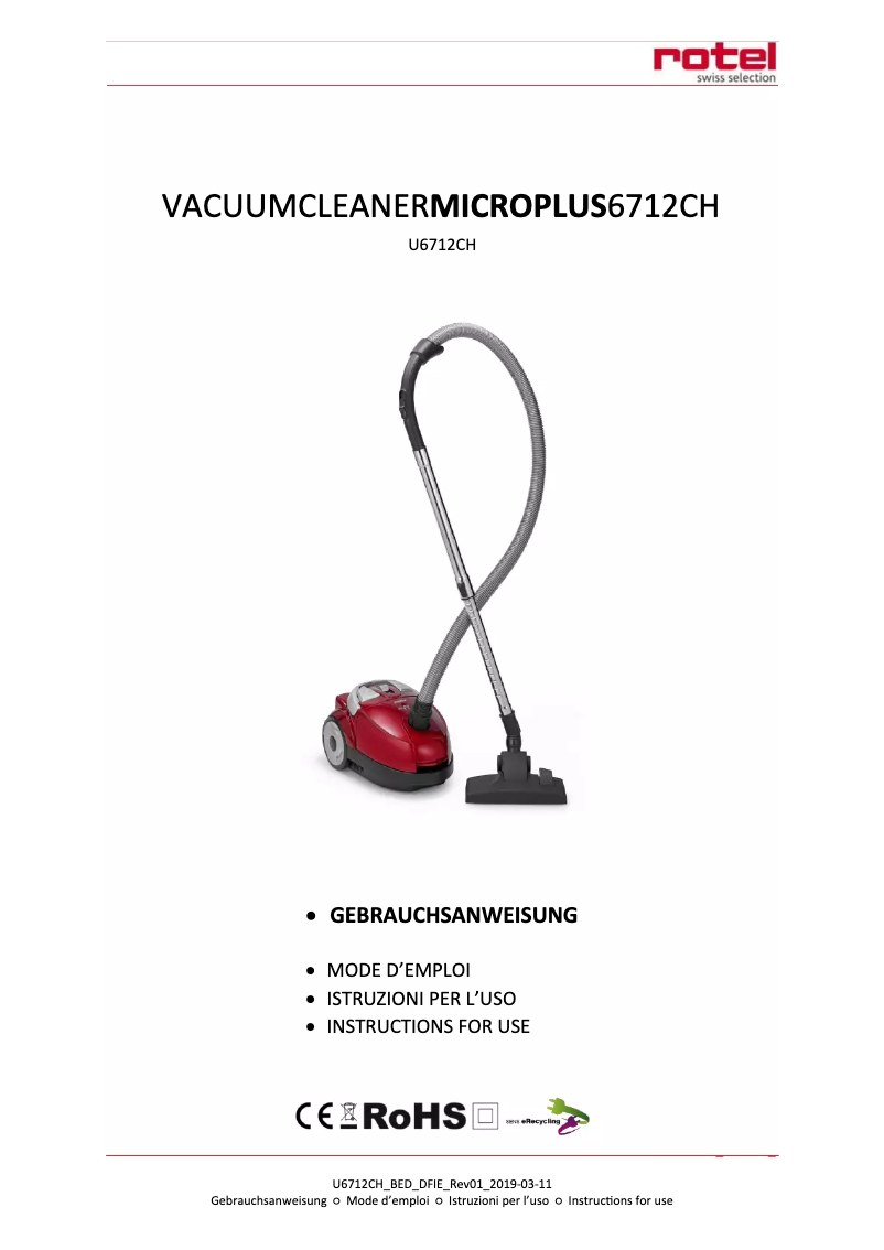 Image de la première page du manuel de l'appareil U6712CH