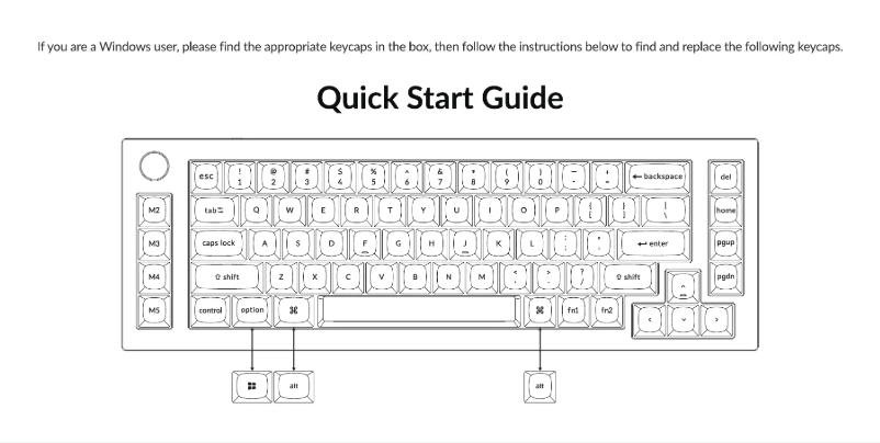 Page 1 de la notice Guide de démarrage rapide Keychron Q65