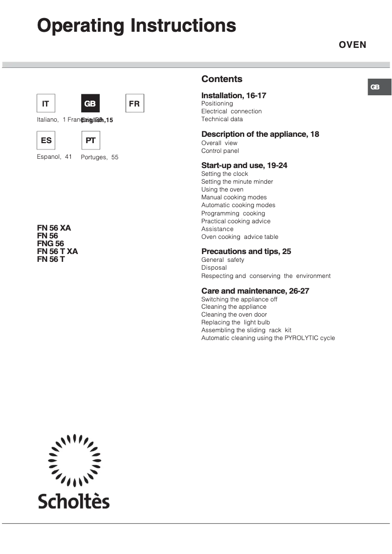 Image de la première page du manuel de l'appareil FN 56 T XA