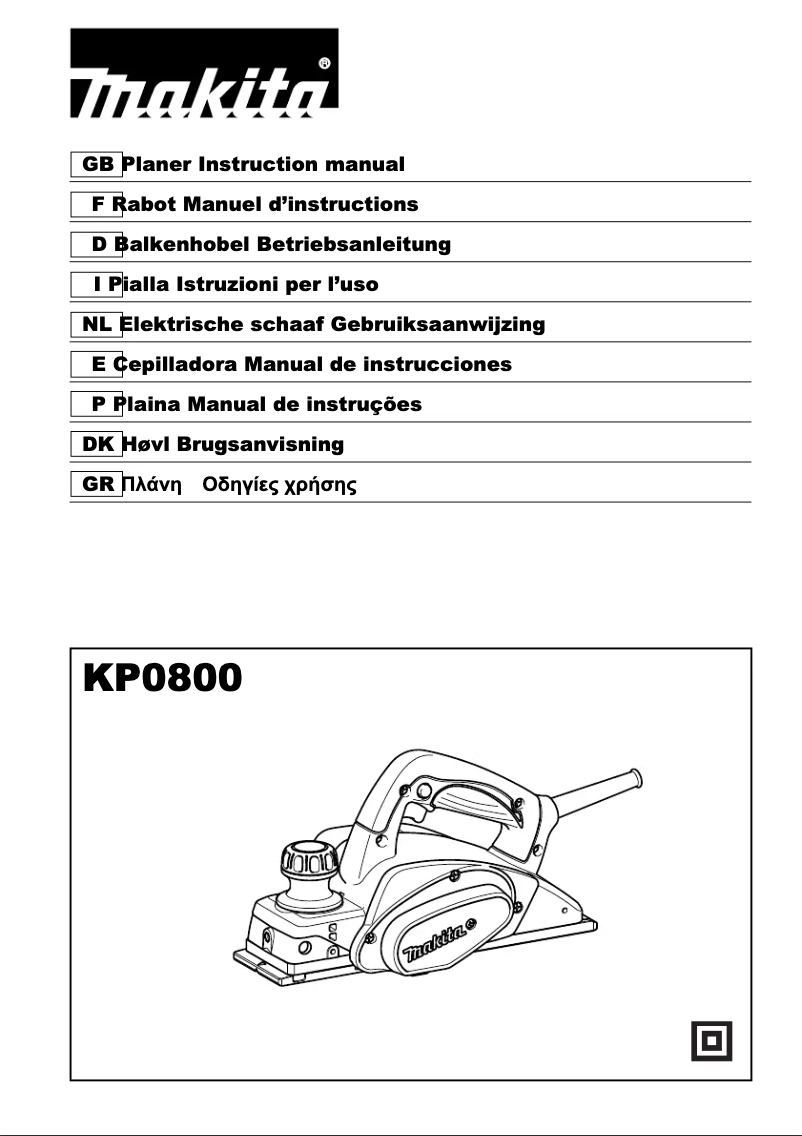 Image de la première page du manuel de l'appareil KP0800