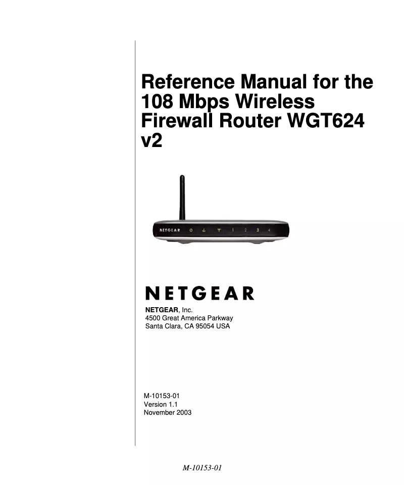 Page 1 de la notice Manuel utilisateur Netgear WGT624v2