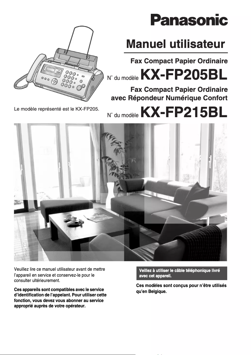Page 1 de la notice Manuel utilisateur Panasonic KX-FP215