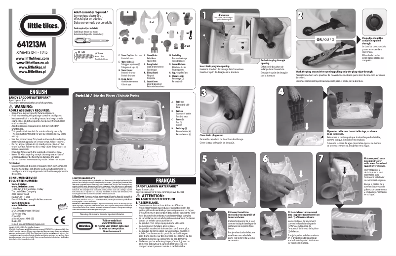 Page n°1 - Manuel utilisateur Little Tikes Sandy Lagoon Waterpark
