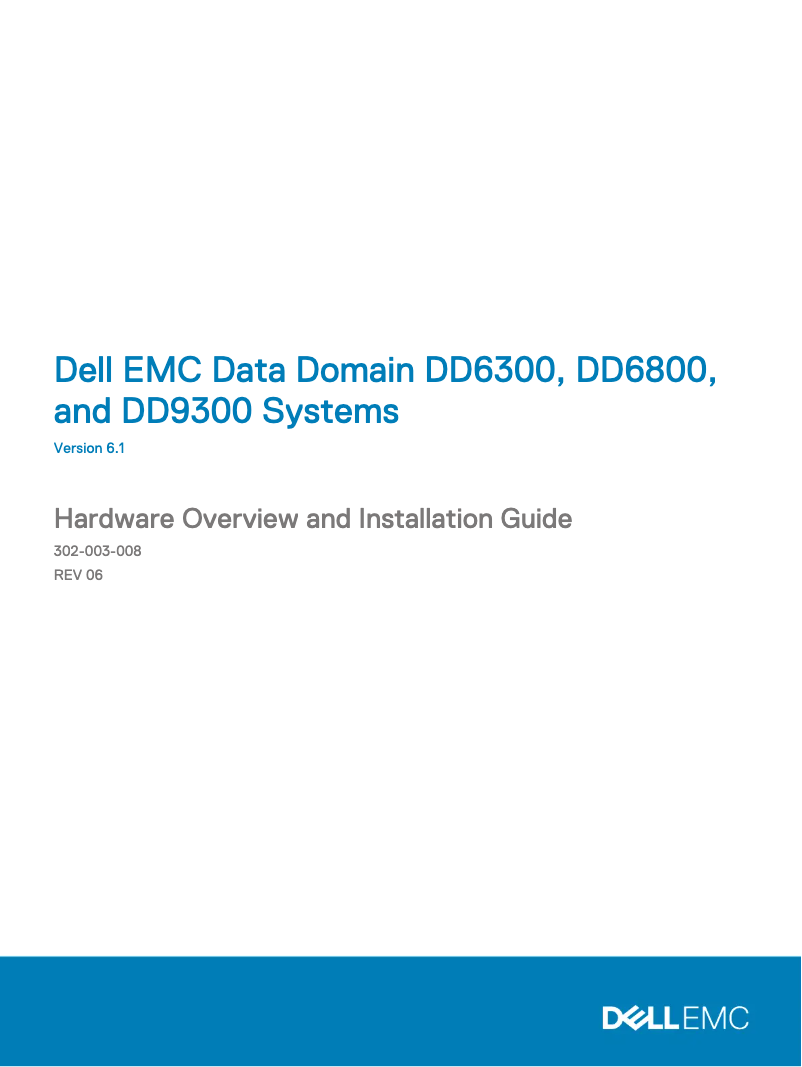 Page n°1 - Manuel utilisateur Dell EMC Data Domain 9300