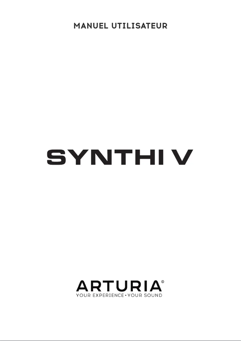 Page n°1 - Manuel utilisateur Arturia Synthi V