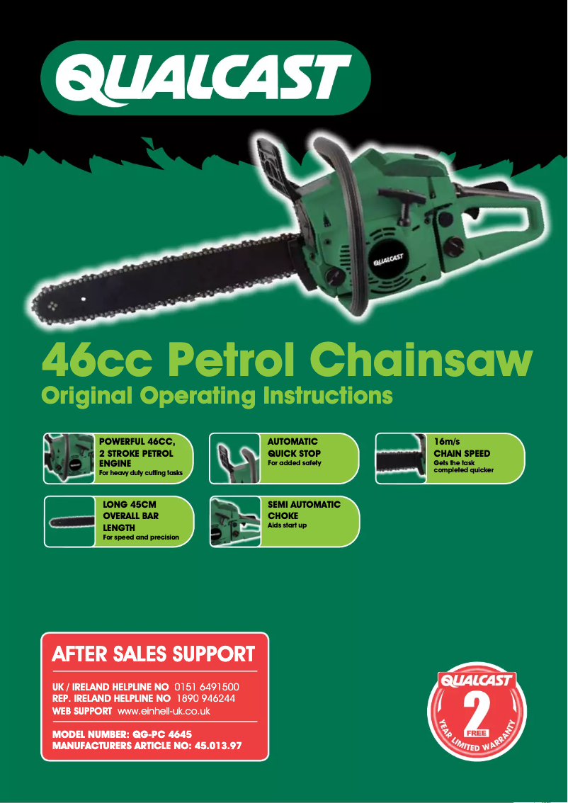 Image de la première page du manuel de l'appareil QG-PC 4645