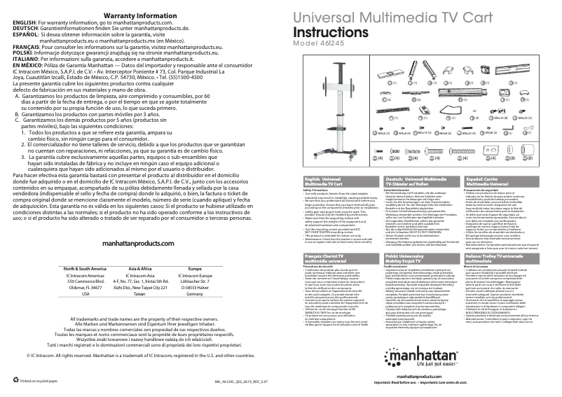 Página 1 del manual Manual de usuario Manhattan 461245