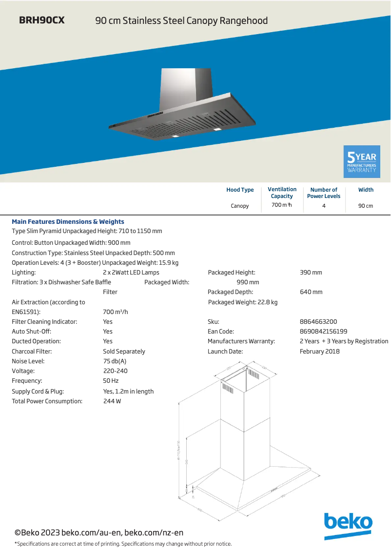 Image de la première page du manuel de l'appareil BRH90CX