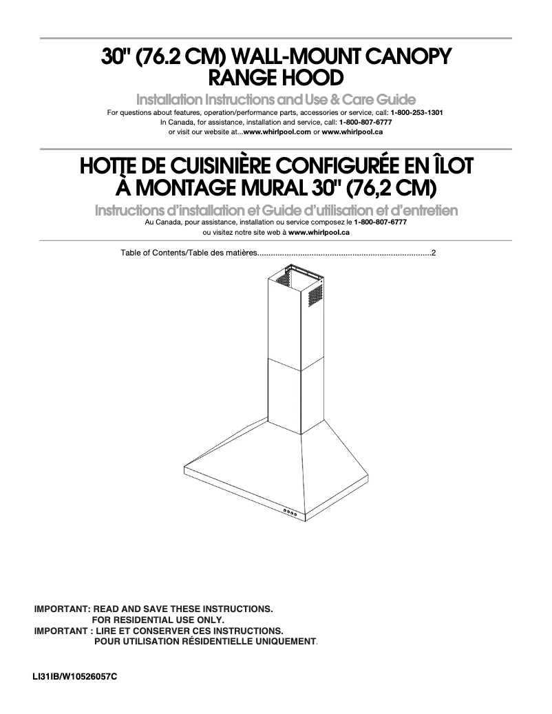 Page 1 de la notice Manuel d'utilisation et d'entretien KitchenAid UXW7230BSS