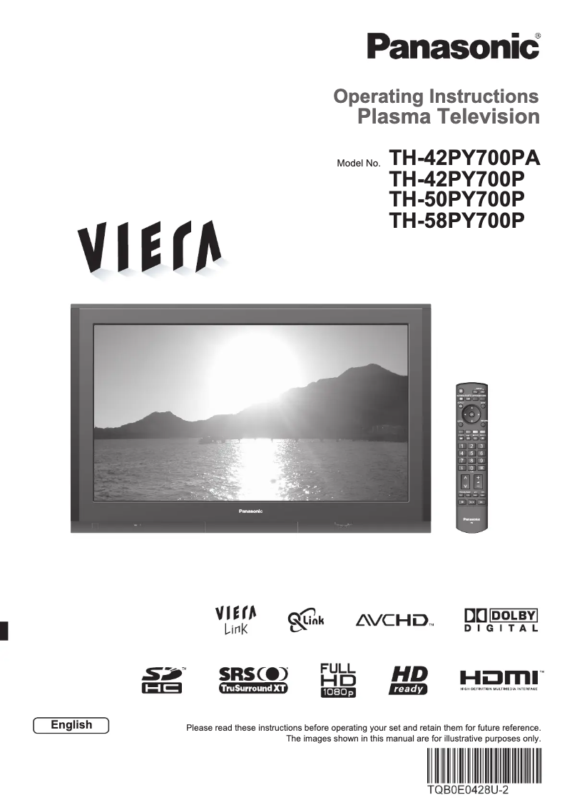 Page 1 de la notice Manuel utilisateur Panasonic Viera TH-58PY700P