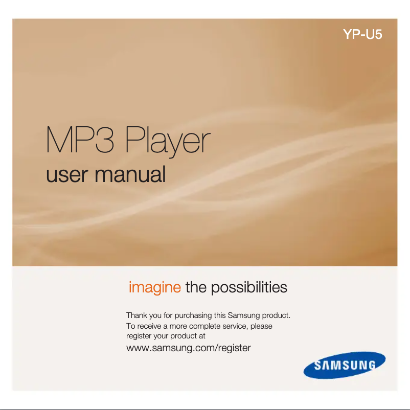 Page 1 de la notice Manuel utilisateur Samsung YP-U5JAW
