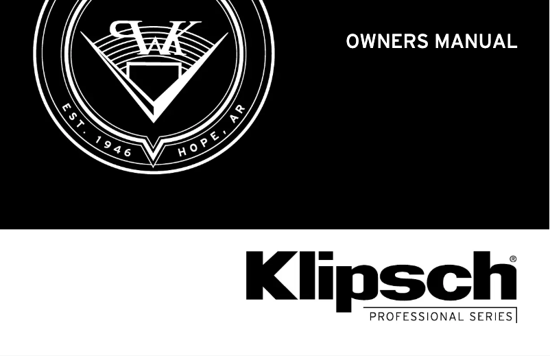 Page 1 de la notice Manuel utilisateur Klipsch PRO-4650-W