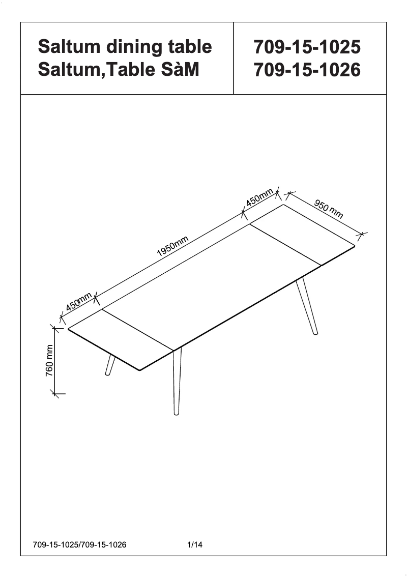 Page n°1 - Manuel utilisateur JYSK Saltum