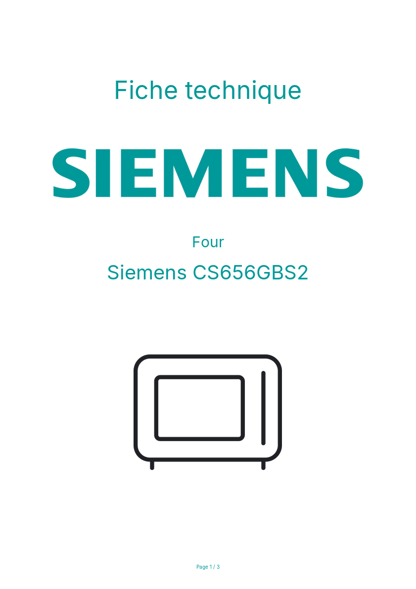 Page n°1 - Fiche technique Siemens CS656GBS2