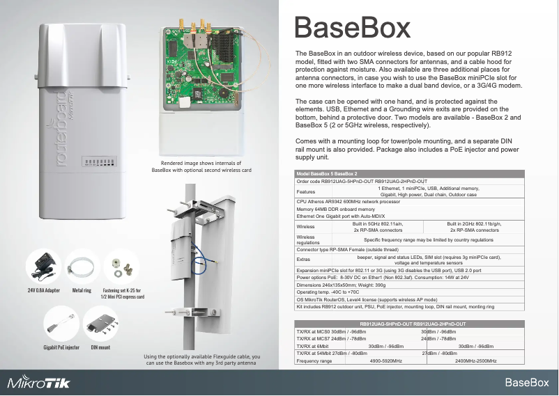 Image de la première page du manuel de l'appareil BaseBox 2