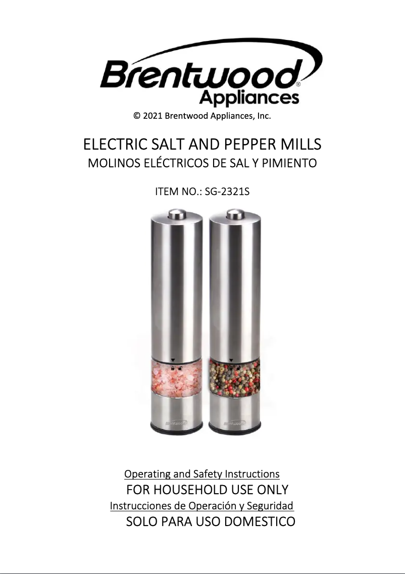 Image de la première page du manuel de l'appareil SG-2321S