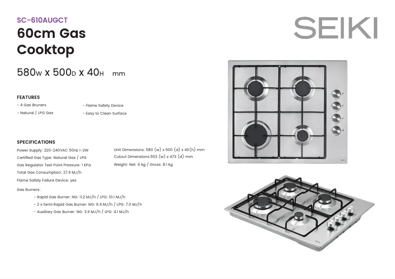 Image de la première page du manuel de l'appareil SC-610AUGCT