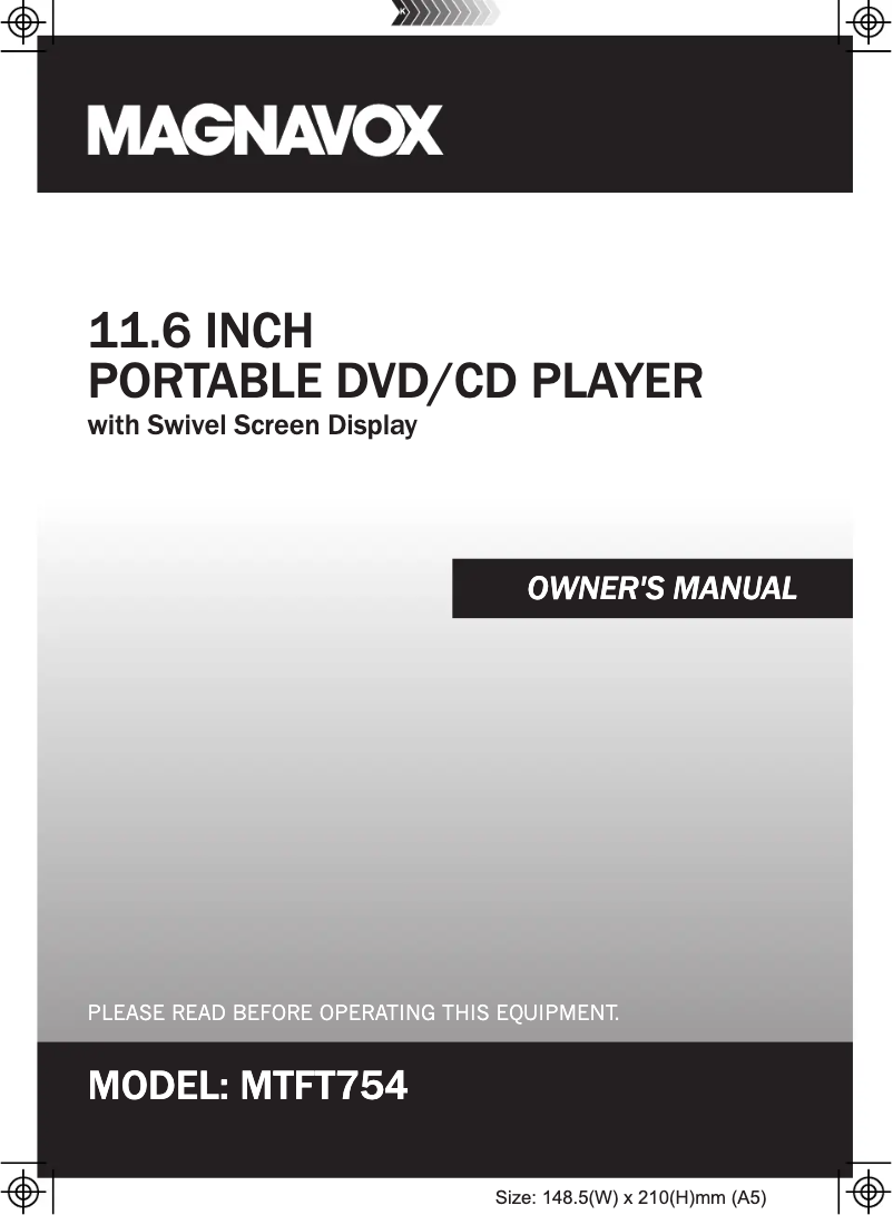 Page n°1 - Manuel utilisateur Magnavox MTFT754