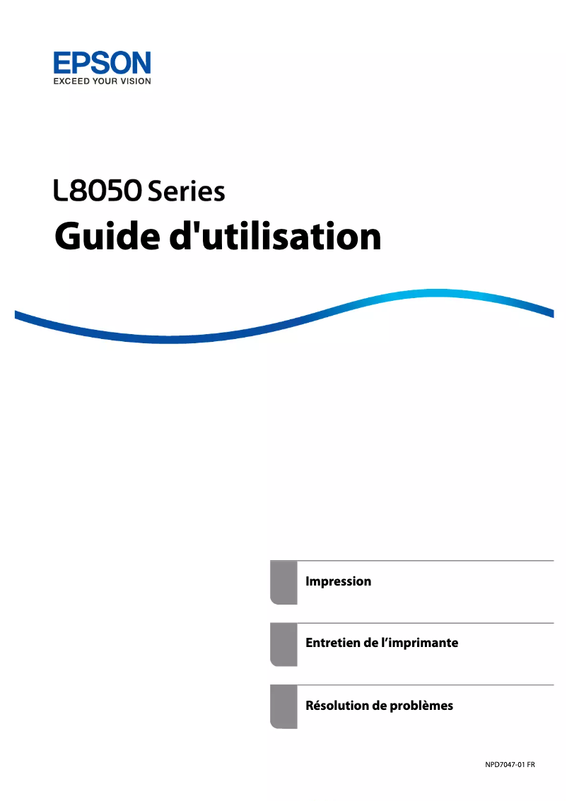 Page 1 de la notice Manuel utilisateur Epson EcoTank L8050