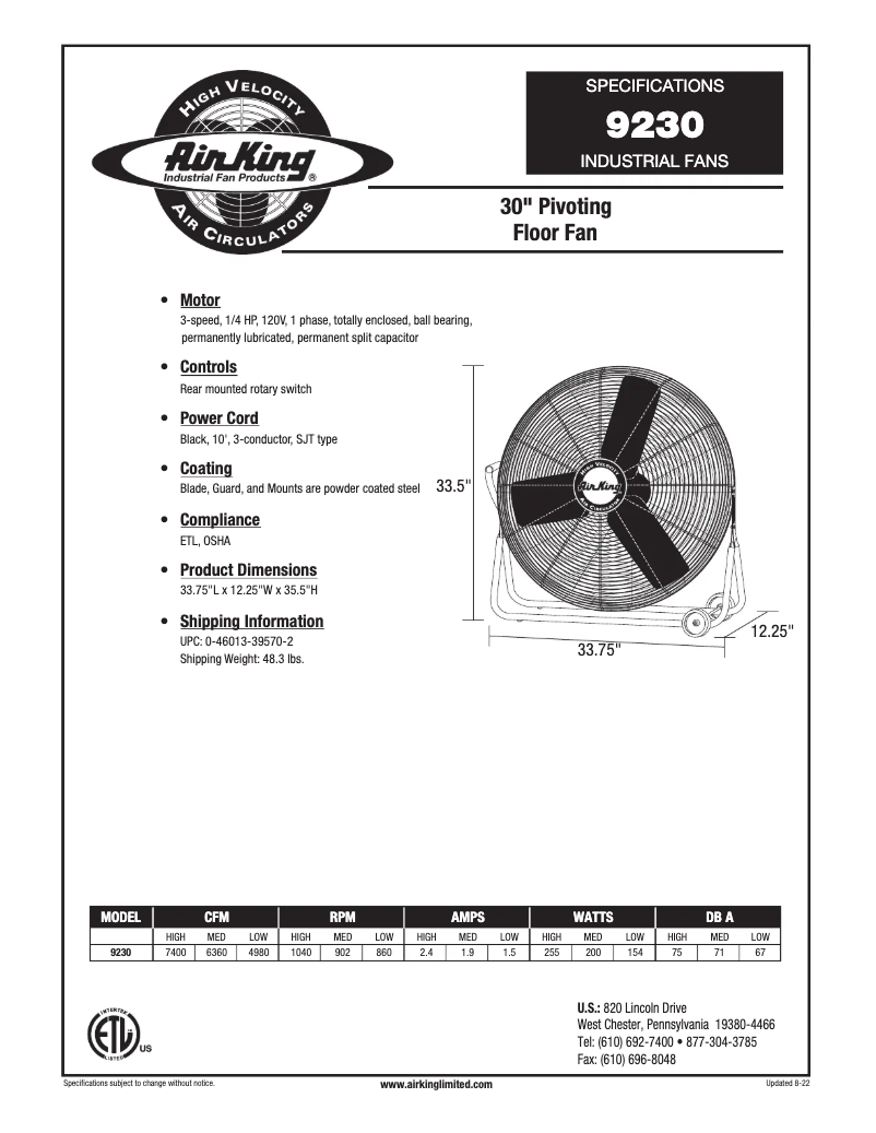 Image de la première page du manuel de l'appareil 9230