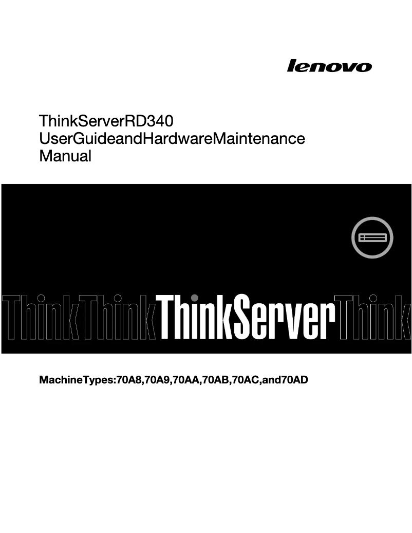 Image de la première page du manuel de l'appareil ThinkServer RD340