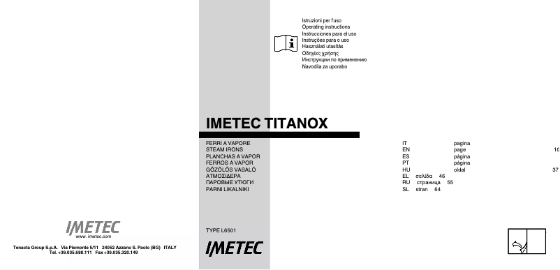 Page 1 de la notice Manuel utilisateur Imetec L6501