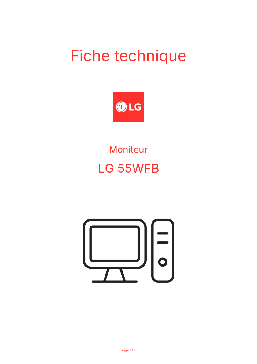 Image de la première page du manuel de l'appareil 55WFB