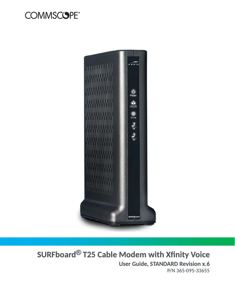 Page 1 of the manual User Manual Arris SURFboard T25