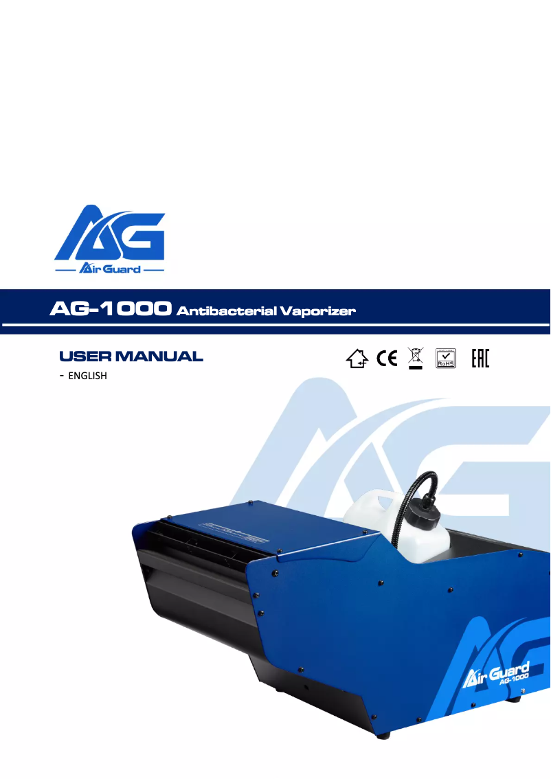 Página 1 del manual Manual de usuario Air Guard AG-1000