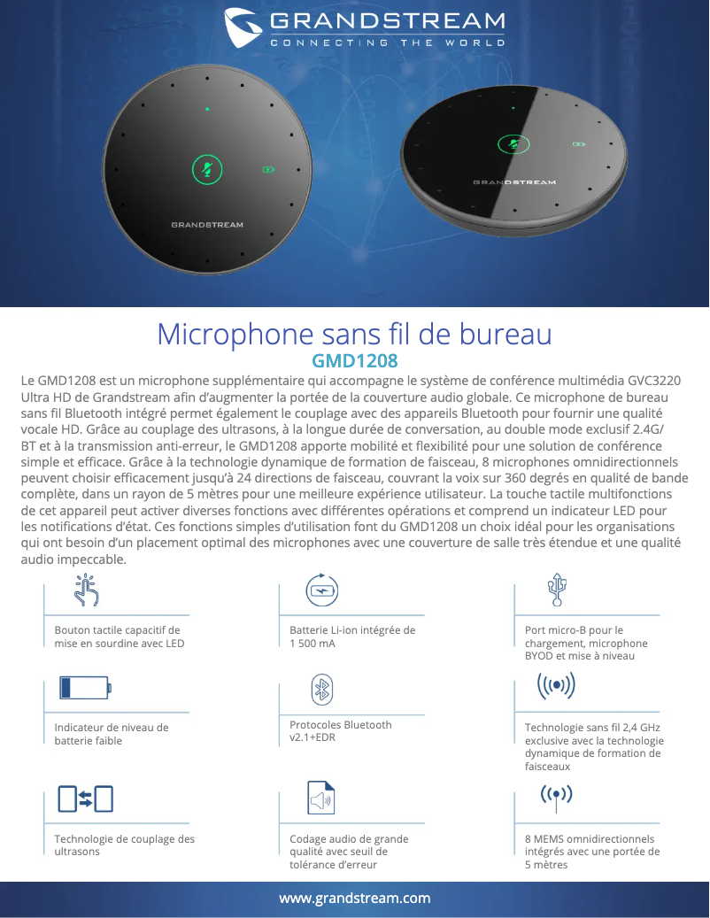 Page n°1 - Fiche technique Grandstream GMD1208