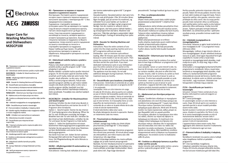 Page 1 de la notice Manuel utilisateur AEG M2GCP100