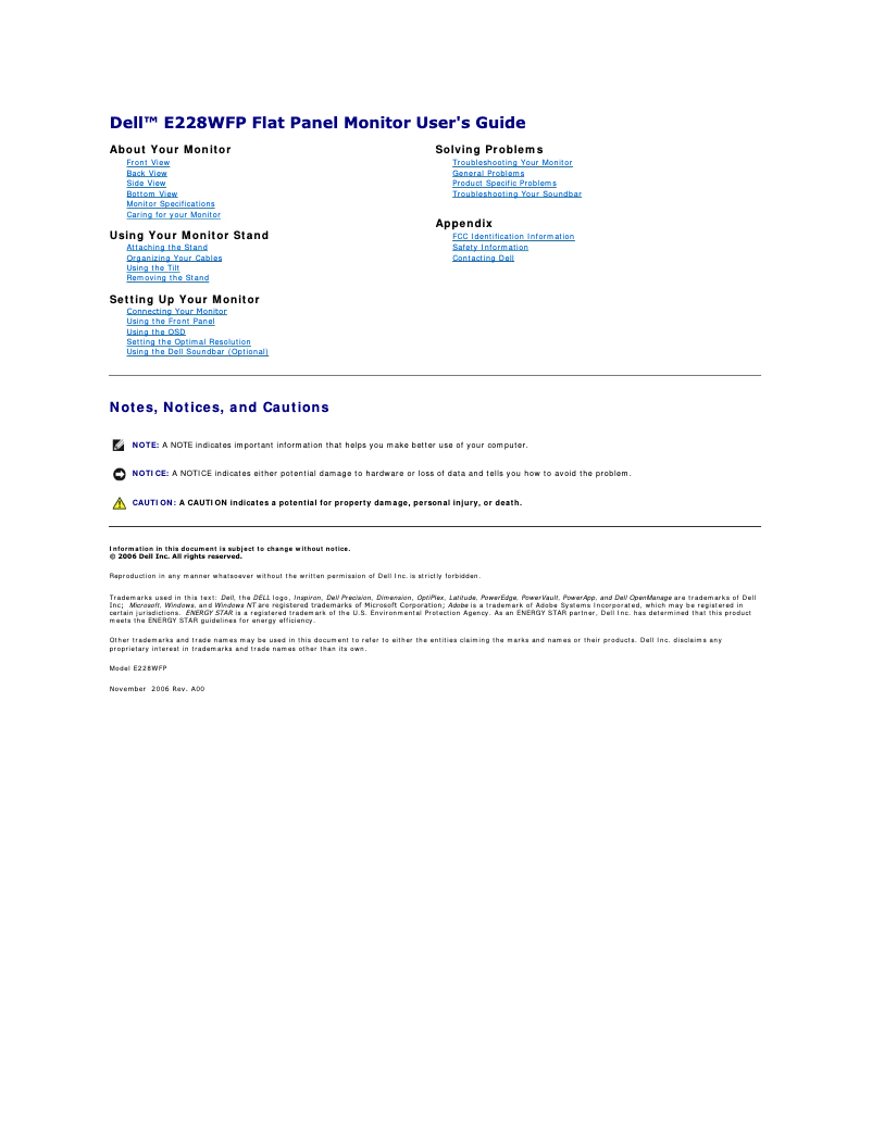 Image de la première page du manuel de l'appareil E228WFP