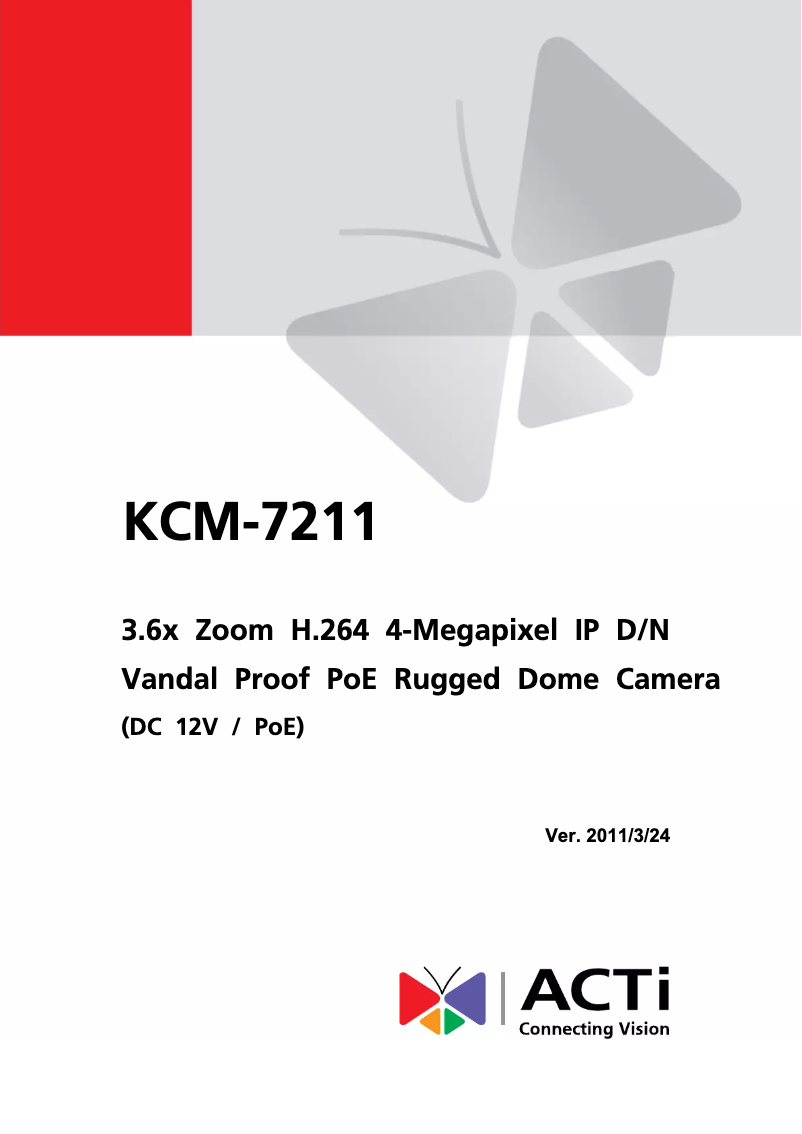 Page n°1 - Manuel utilisateur ACTi KCM-7211