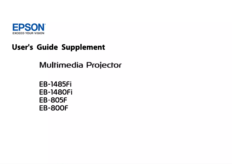 Page n°1 - Manuel utilisateur Epson EB-1481Fi