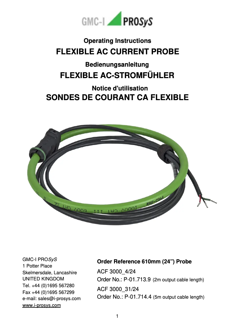 Page n°1 - Manuel utilisateur Camille Bauer SINEAX DM5000