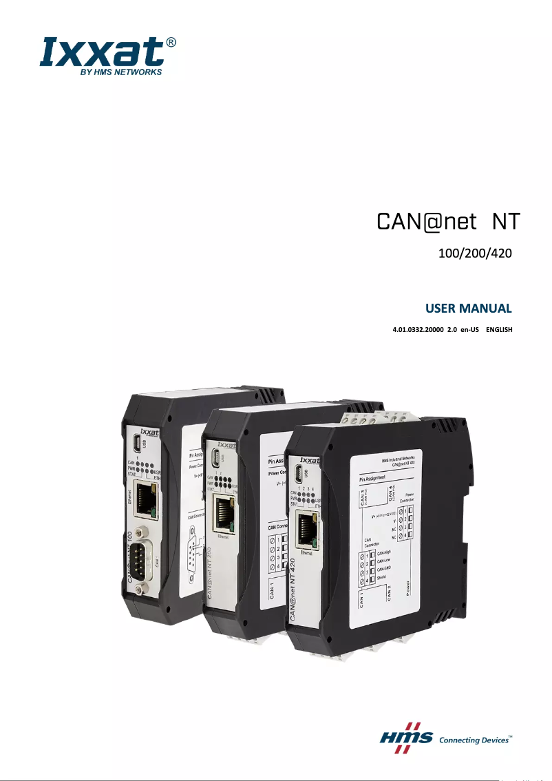 Page n°1 - Manuel utilisateur Ixxat CAN@net NT 420