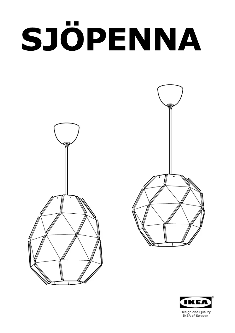 Page 1 de la notice Instructions / montage Ikea SJOPENNA
