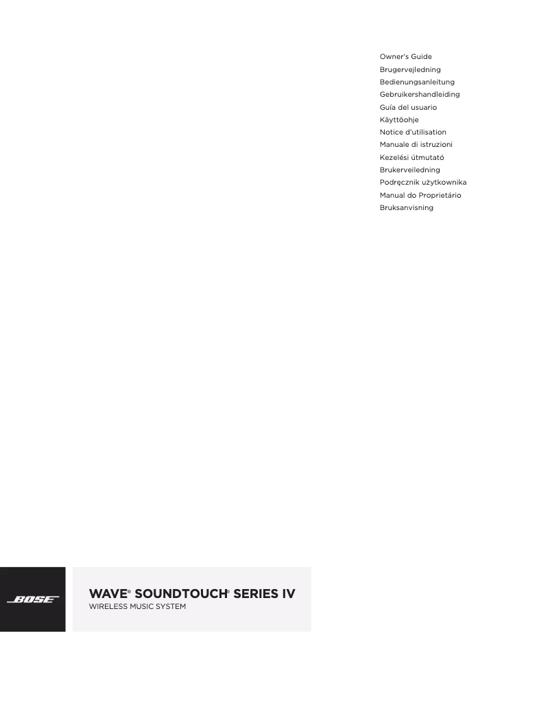 Page 1 de la notice Manuel utilisateur Bose Wave music system IV