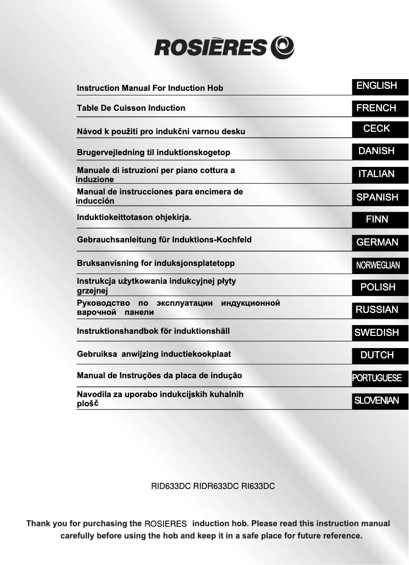 Image de la première page du manuel de l'appareil RID 633 DC